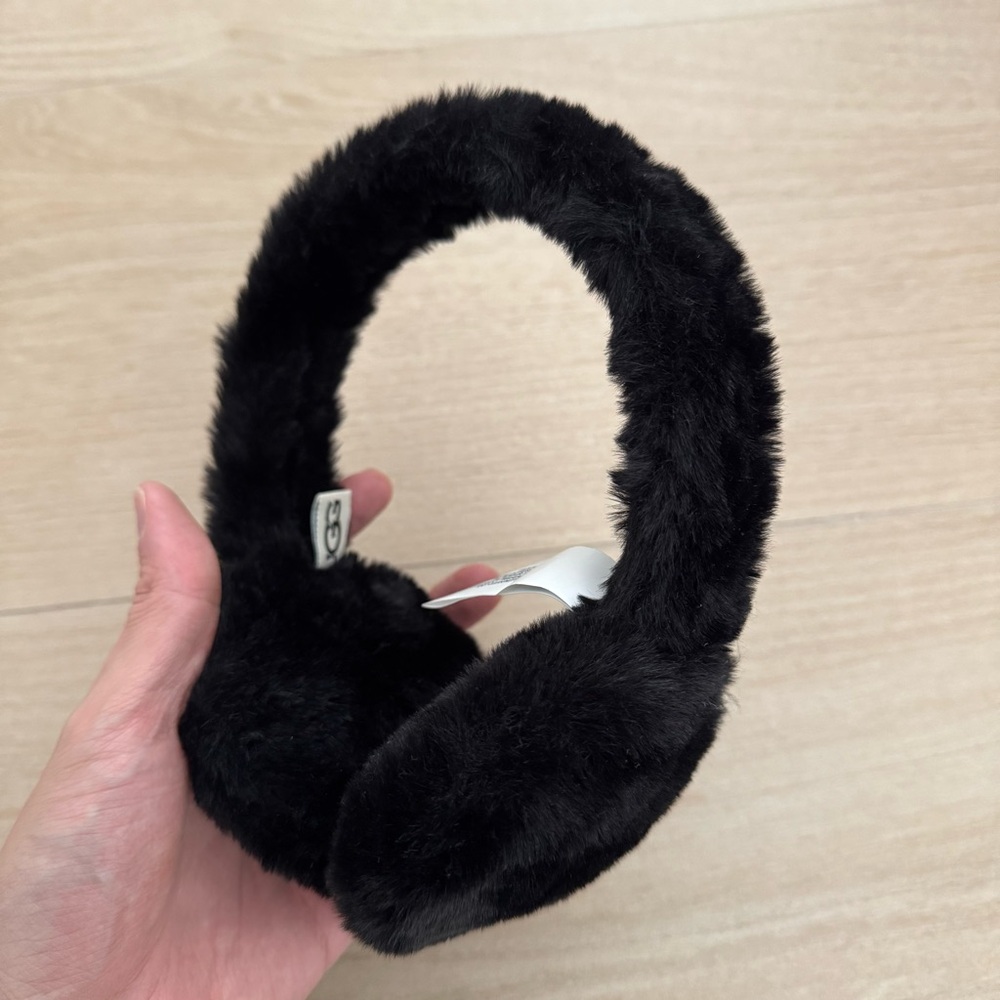 UGG Black Faux Fur Earmuffs, One Size *READ*